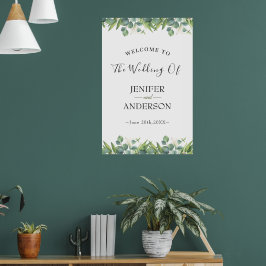 Eucalyptus Greenery Wedding Welkom Poster
