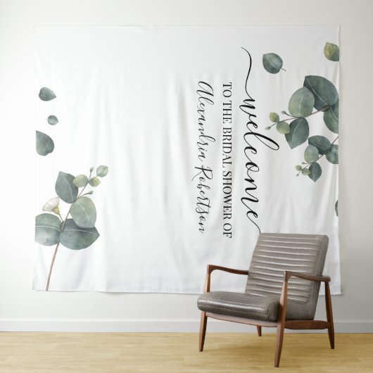 Eucalyptus Greenery Wedding Welkom Wandkleed (In Situ (horizontaal))