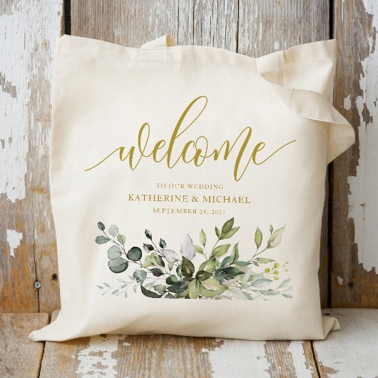 Eucalyptus Greenery Wedding WelkomstCanvas tassen