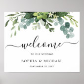 Eucalyptus Greenery Wedding Welkomstteken Poster (Voorkant)
