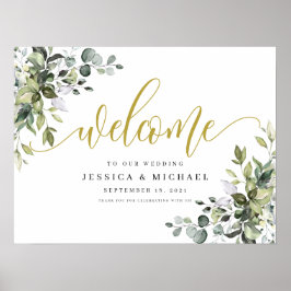 Eucalyptus Greenery Wedding Welkomstteken Poster