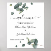 Eucalyptus Greenery Wedding Welkomstteken Poster (Voorkant)