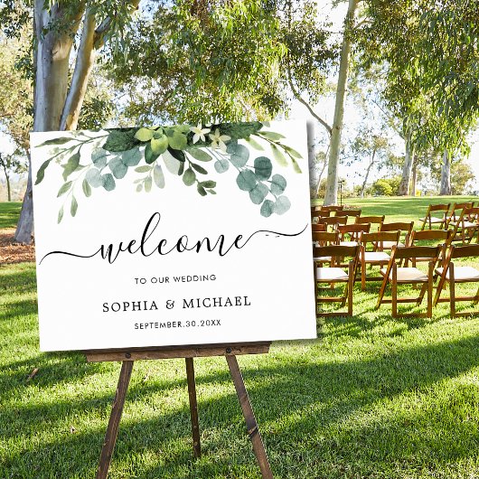 Eucalyptus Greenery Wedding Welkomstteken Poster
