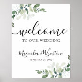 Eucalyptus Greenery Wedding Welkomstteken Poster (Voorkant)