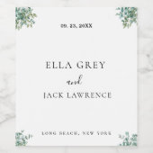eucalyptus greenery wedding wijn etiket (Enkel label)