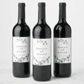 Eucalyptus Greenery Wedding Wine Labels Wijn Etiket (Flessen)