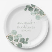 Eucalyptus Greenery Weddings Elegant Foliage Papieren Bordje (Voorkant)