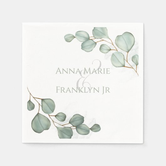 Eucalyptus Greenery Weddings Elegant Foliage Servet (Voorkant)