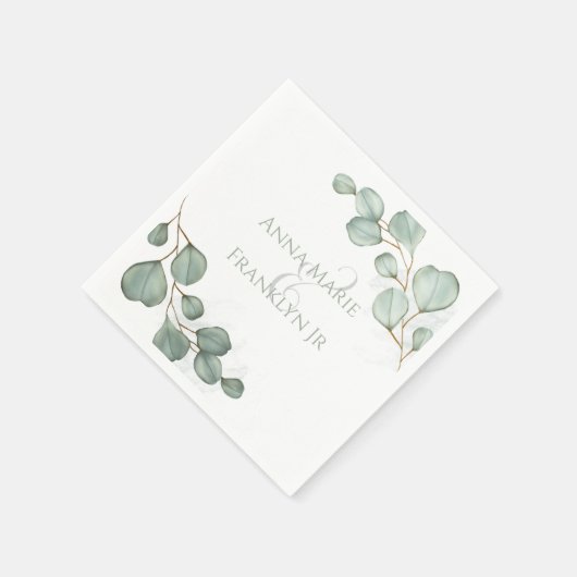 Eucalyptus Greenery Weddings Elegant Foliage Servet (Hoek)