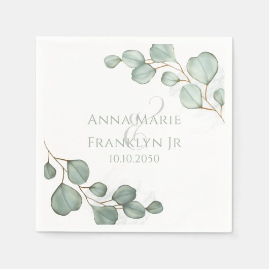 Eucalyptus Greenery Weddings Elegant Foliage Servet (Voorkant)