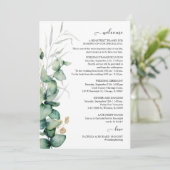 Eucalyptus Greenery Weduwroute en Welkom Kaart (Staand voorkant)