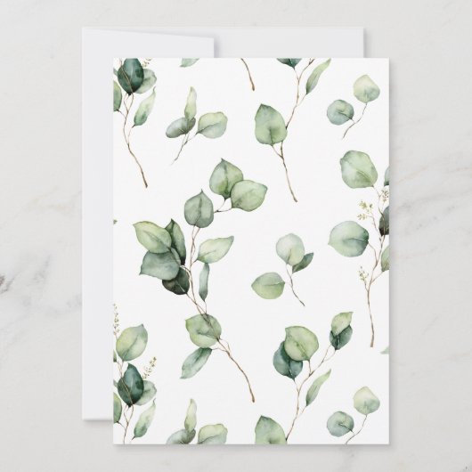 Eucalyptus Greenery Weduwroute en Welkom Kaart (Achterkant)