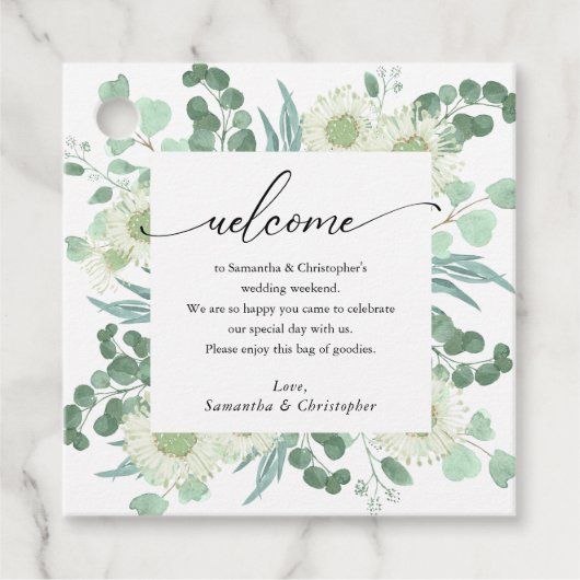 Eucalyptus Greenery Welcome Bag Bedankjes Labels (Voorkant)
