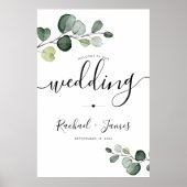 Eucalyptus Greenery Welcome Wedding Sign Poster (Voorkant)