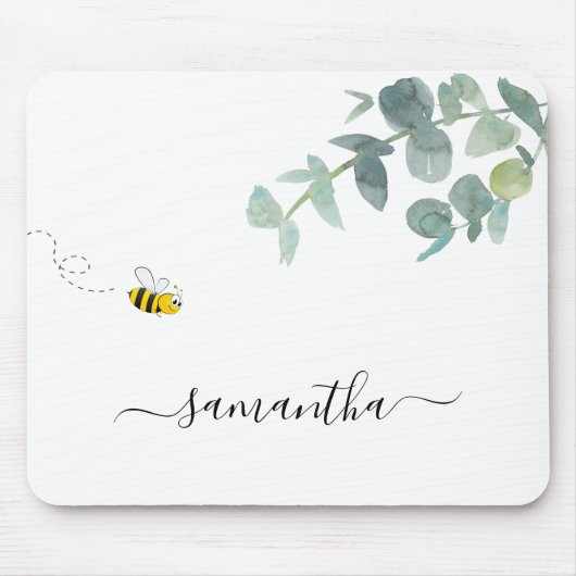 Eucalyptus greenery white bee name muismat (Voorkant)