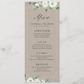 Eucalyptus Greenery white floral bruiloft Menu (Voorkant)