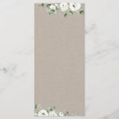 Eucalyptus Greenery white floral bruiloft Menu (Achterkant)