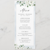 Eucalyptus Greenery white floral bruiloft Menu (Voorkant)