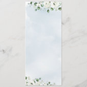 Eucalyptus Greenery white floral bruiloft Menu (Achterkant)