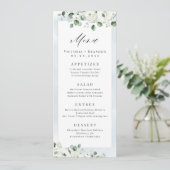 Eucalyptus Greenery white floral bruiloft Menu (Staand voorkant)