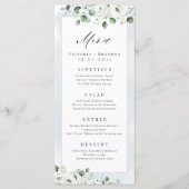Eucalyptus Greenery white floral bruiloft Menu (Voorkant)