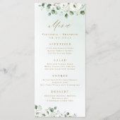 Eucalyptus Greenery white floral bruiloft Menu (Voorkant)