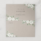 Eucalyptus Greenery white floral bruiloft Plaatskaartje (Buitenkant ongevouwen)