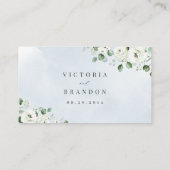 Eucalyptus Greenery white floral bruiloft Plaatskaartje (Achterkant)