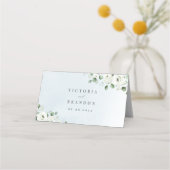 Eucalyptus Greenery white floral bruiloft Plaatskaartje (Achterkant)
