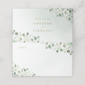 Eucalyptus Greenery white floral bruiloft Plaatskaartje (Buitenkant ongevouwen)