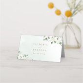 Eucalyptus Greenery white floral bruiloft Plaatskaartje (Achterkant)
