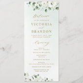 Eucalyptus Greenery white floral bruiloft Programmakaart (Voorkant)