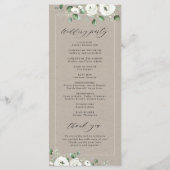 Eucalyptus Greenery white floral bruiloft Programmakaart (Achterkant)
