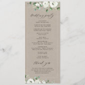Eucalyptus Greenery white floral bruiloft Programmakaart (Achterkant)