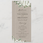 Eucalyptus Greenery white floral bruiloft Programmakaart (Voorkant / Achterkant)