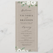 Eucalyptus Greenery white floral bruiloft Programmakaart (Voorkant)