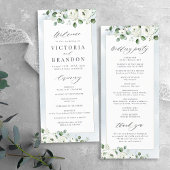 Eucalyptus Greenery white floral bruiloft Programmakaart