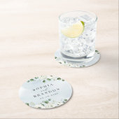 Eucalyptus Greenery white floral bruiloft Ronde Kartonnen Onderzetter (Insitu)