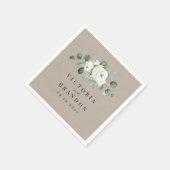 Eucalyptus Greenery white floral bruiloft Servet (Hoek)