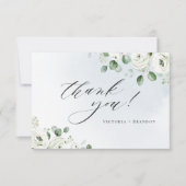 Eucalyptus greenery white floral rustige bedankkaart (Voorkant)