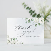 Eucalyptus greenery white floral rustige bedankkaart (Staand voorkant)