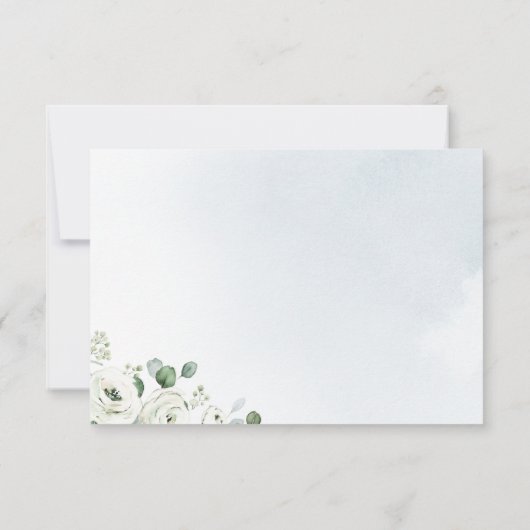 Eucalyptus greenery white floral rustige bedankkaart (Achterkant)