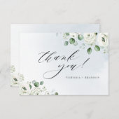 Eucalyptus greenery white floral rustige bedankkaart (Voorkant / Achterkant)
