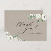 Eucalyptus greenery white floral rustige bedankkaart (Voorkant / Achterkant)