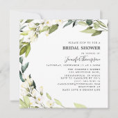 Eucalyptus Greenery White Flowers Vrijgezellenfees Kaart (Voorkant)