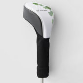 Eucalyptus greenery white name script golfheadcover (Schuin)