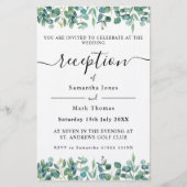 Eucalyptus Greenery White Reception Briefpapier (Voorkant)