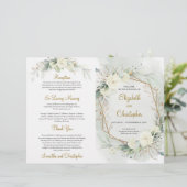 Eucalyptus Greenery white roses Gold-programma (Staand voorkant)