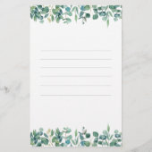 Eucalyptus Greenery White Weddin Briefpapier (Achterkant)