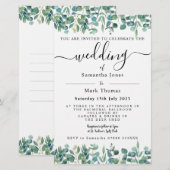 Eucalyptus Greenery White Weddin Briefpapier (Voorkant / Achterkant)